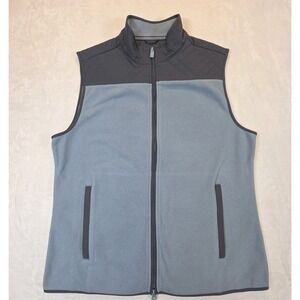 Southern Tide Mens Medium Hucksley Vest Blue Quilted Fleece Full Zip Golf Hiking
